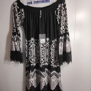 White Mark Black and White Mini Dress